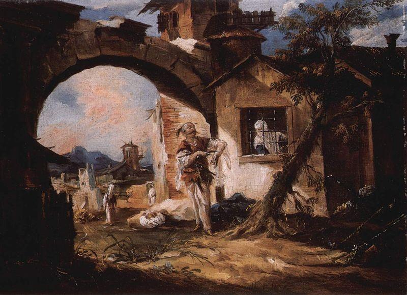 Giovanni Antonio Canal Kurtisane und Soldat oil painting picture